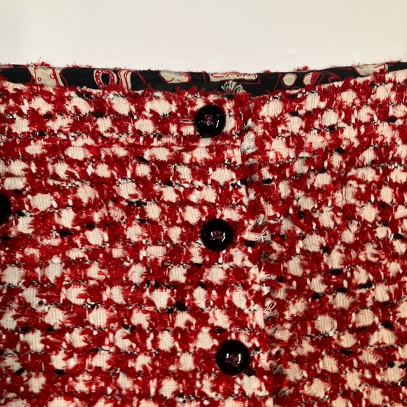 Vintage red tweed Escada skirt size 44 - Picture 5 of 15